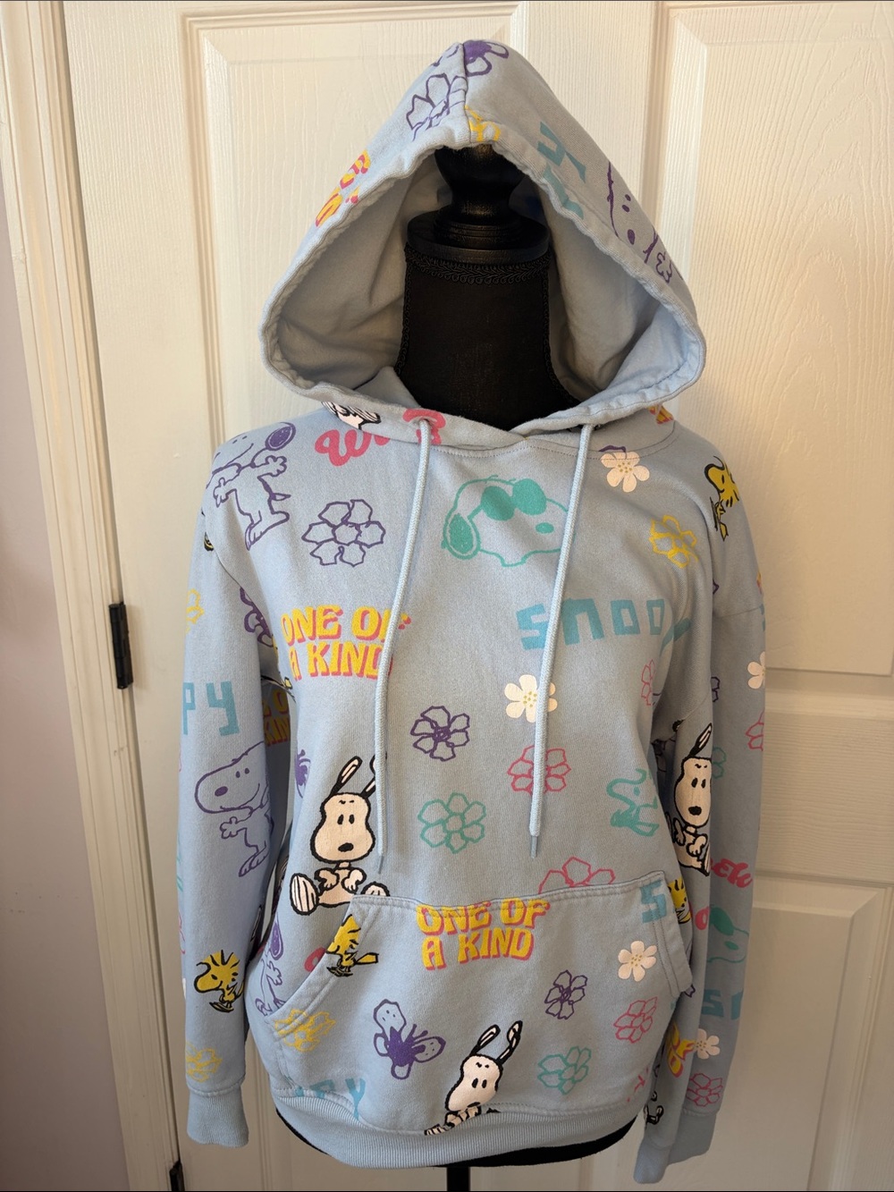 Peanuts Baby Blue Snoopy Hoodie w pocket size Small